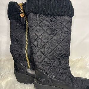 Juicy Couture Black Quilted Winter Boots